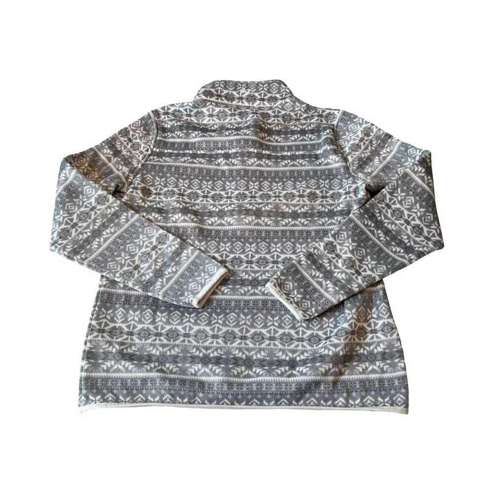 Vineyard Vines Womens Grey Fair Isle Fleece Quarter Zip Pullover Sweater Small - Picture 6 of 6